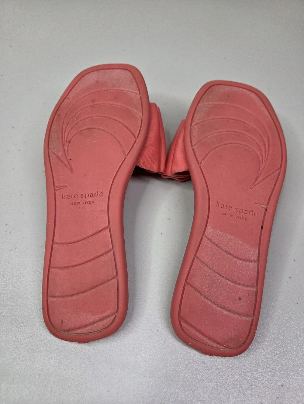 Kate Spade Bikini Bow Slide Sandals Women’s Coral Pink with Knot Bow Shoes